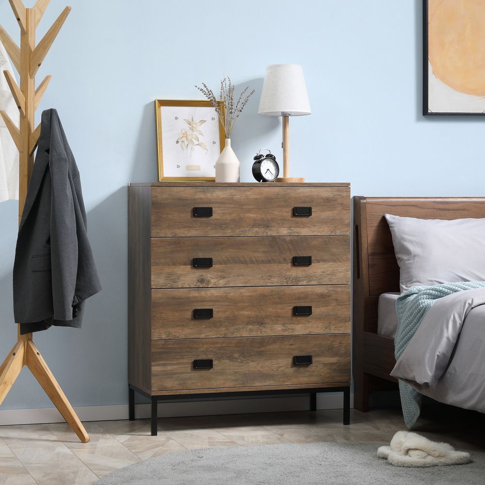 Chest of Drawers, 4 Drawer Unit Dresser Storage Chest Bedroom Living Room