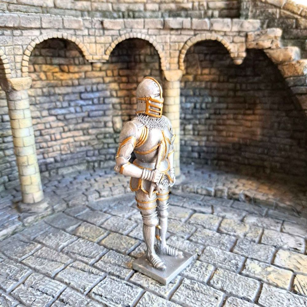 Knight With Flail (hand-cast statue sculpture) 10.5cm Height