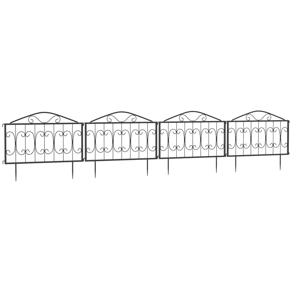 Stylish Metal Garden Fence - Elegant Decorative Border Edging