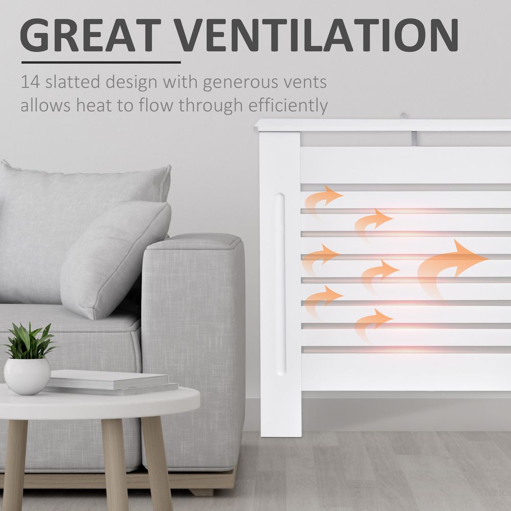 Premium MDF Radiator Cover - 152 cm - White Finish - Protect & Style Your Room - Free Shipping