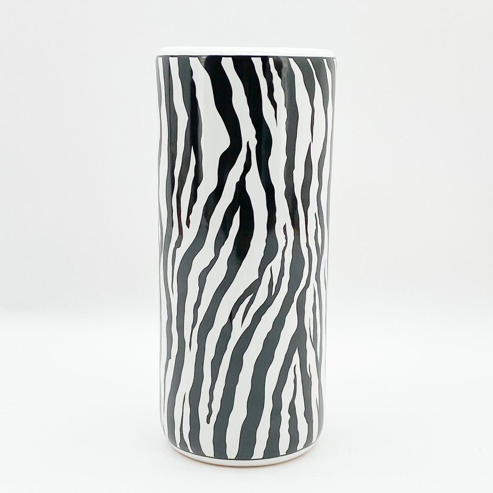 Premium Zebra Umbrella Stand - Multipurpose Vase with Antique Charm - High Quality & Glazed