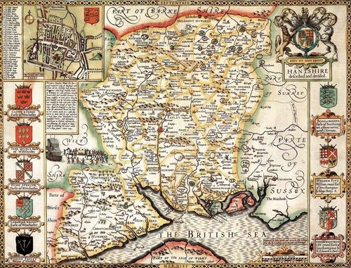 Hampshire Historical Map 1000 Piece Jigsaw Puzzle (1610)