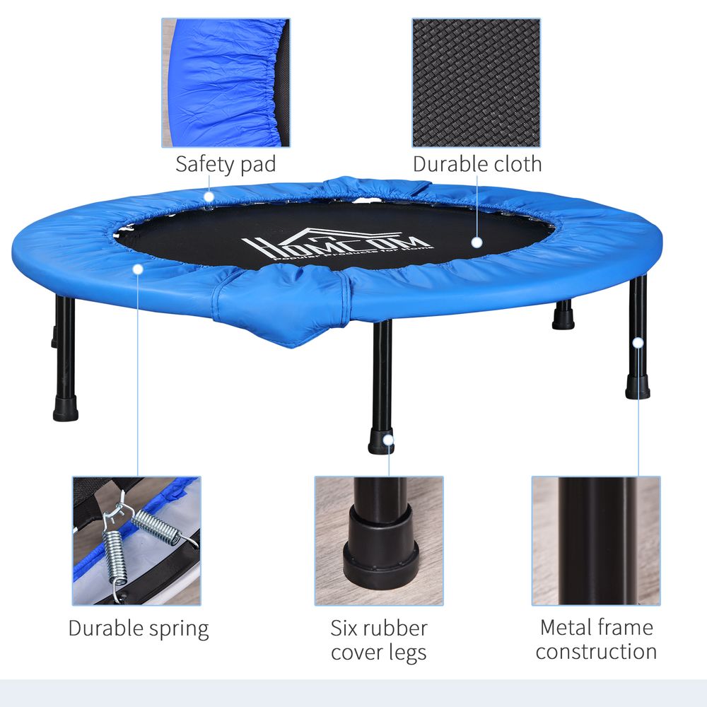 Foldable Mini Fitness Trampoline Exercise Rebounder, Blue