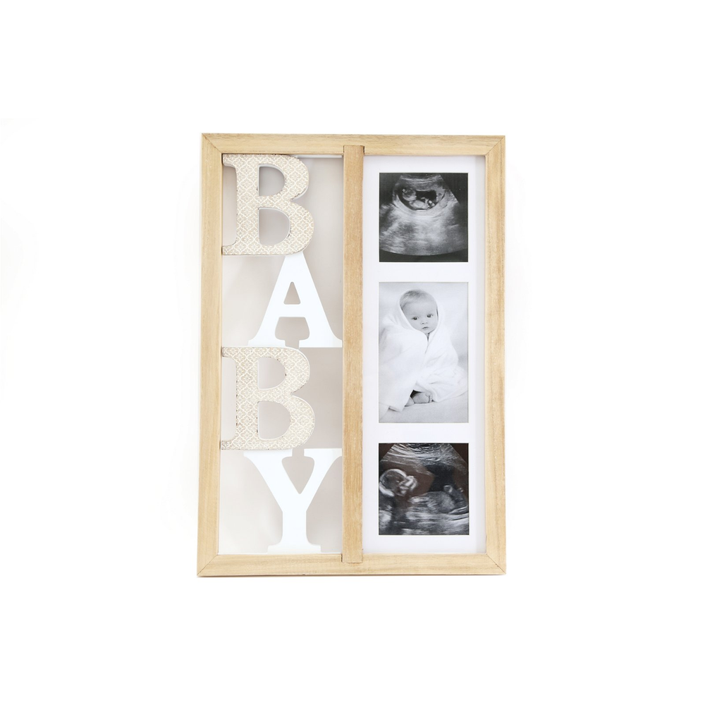 Premium Baby Three Photo Wood Frame 43cm - Best Quality Nursery Decor & Keepsake