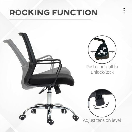 Vinsetto Mesh Office Chair Desk Chair w/ Swivel Seat Adjustable Height Black