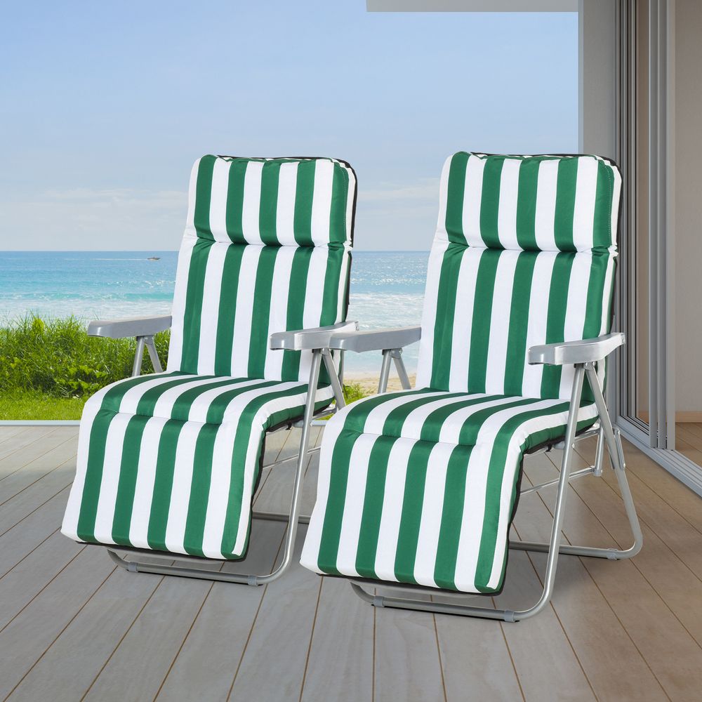 Ultimate Comfort Outdoor Sun Recliners - Folding, Multi-Position, High-Quality Loungers with Cushions