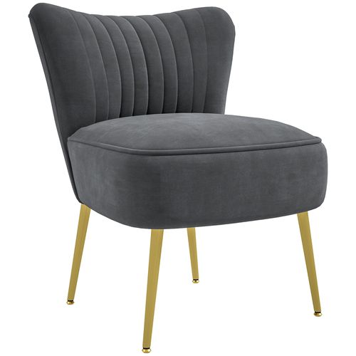 HOMCOM Accent Chair Wingback Armless Chair for Bedroom