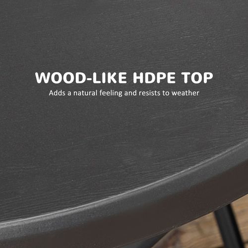 Foldable Garden Table - Round, Seats 4, Steel Frame - Outdoor Dining