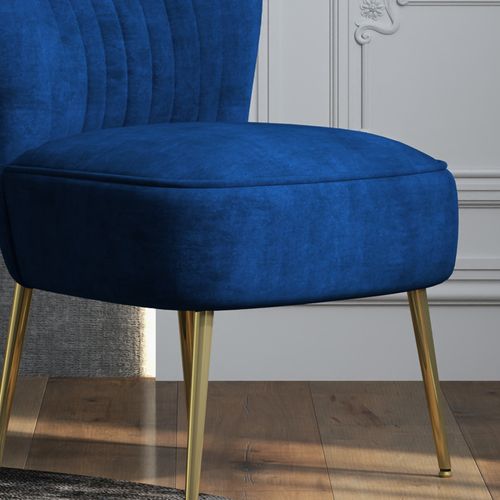 HOMCOM Accent Chair Wingback Armless Chair for Bedroom