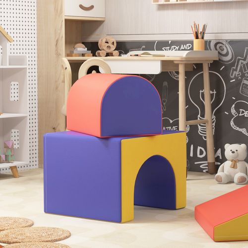 HOMCOM 4-piece Soft Play Set, Baby Foam Block Toy Toddler 1-3 Years
