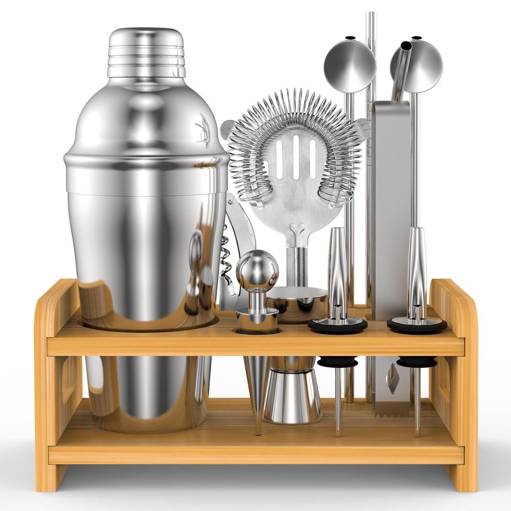 Vinsani 15pcs Cocktail Set Mixology Made Easy For Drink Enthusiasts & Bartenders