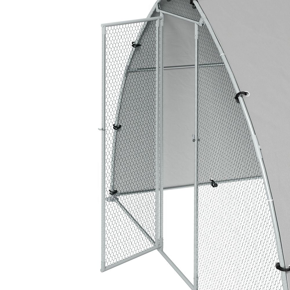 PawHut Walk-In Chicken Run w/ Cover, 4-6 Chickens, 3x1.9x2.2m