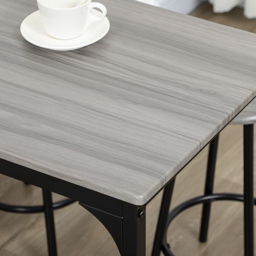 HOMCOM 5 Piece Bar Table and Stools Set with Metal Frame