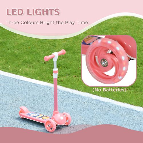 AIYAPLAY Kids 3 Wheel Scooter for 2-6 Years Old w/ Adjustable Height, Pink