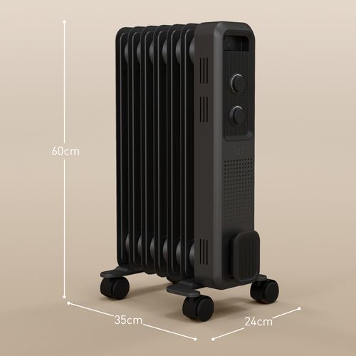 HOMCOM Oil Filled Radiator Portable Space Heater W/ 9 Fin, 3 Heat Settings