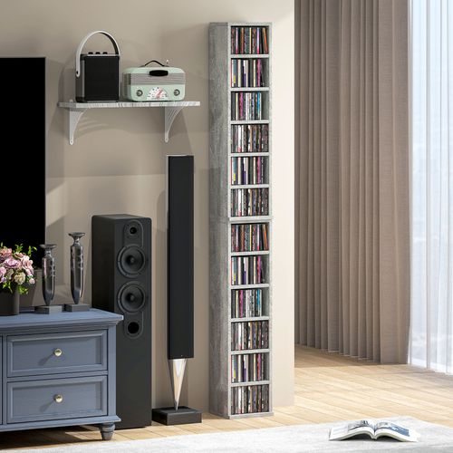 HOMCOM Set of 2 CD Storage Units with Adjustable Shelves