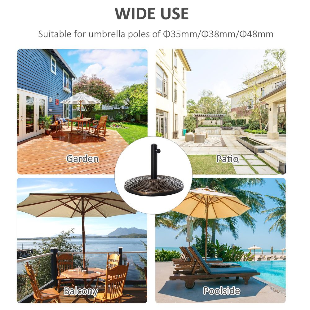 Premium 25kg Patio Umbrella Base - Weatherproof Outdoor Stand for Parasols - Strong, Stylish & Durable