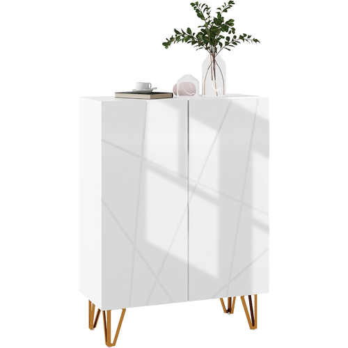 HOMCOM Shoe Storage Cabinet with Soft-Close Hinges and Adjust Shelves