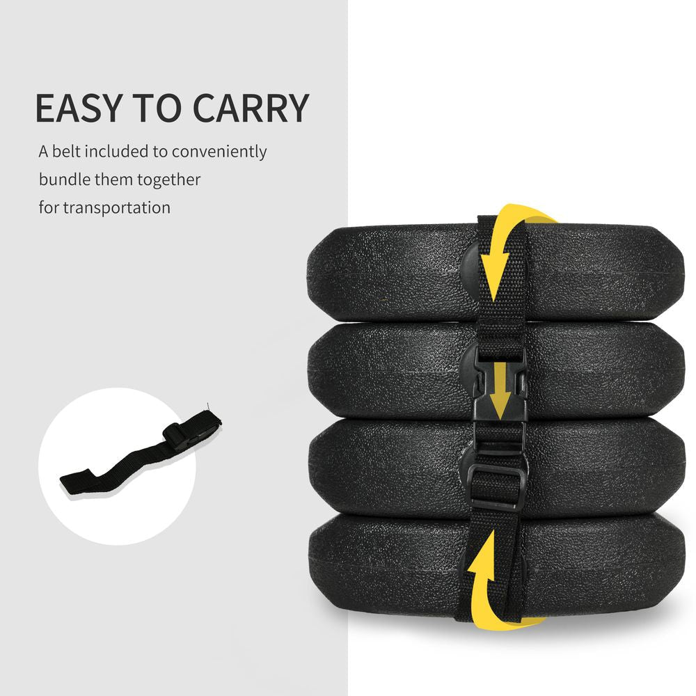 Premium Outsunny Gazebo Weights - Set of 4, Reinforce Pins, Easy Carry Belt - 12KG