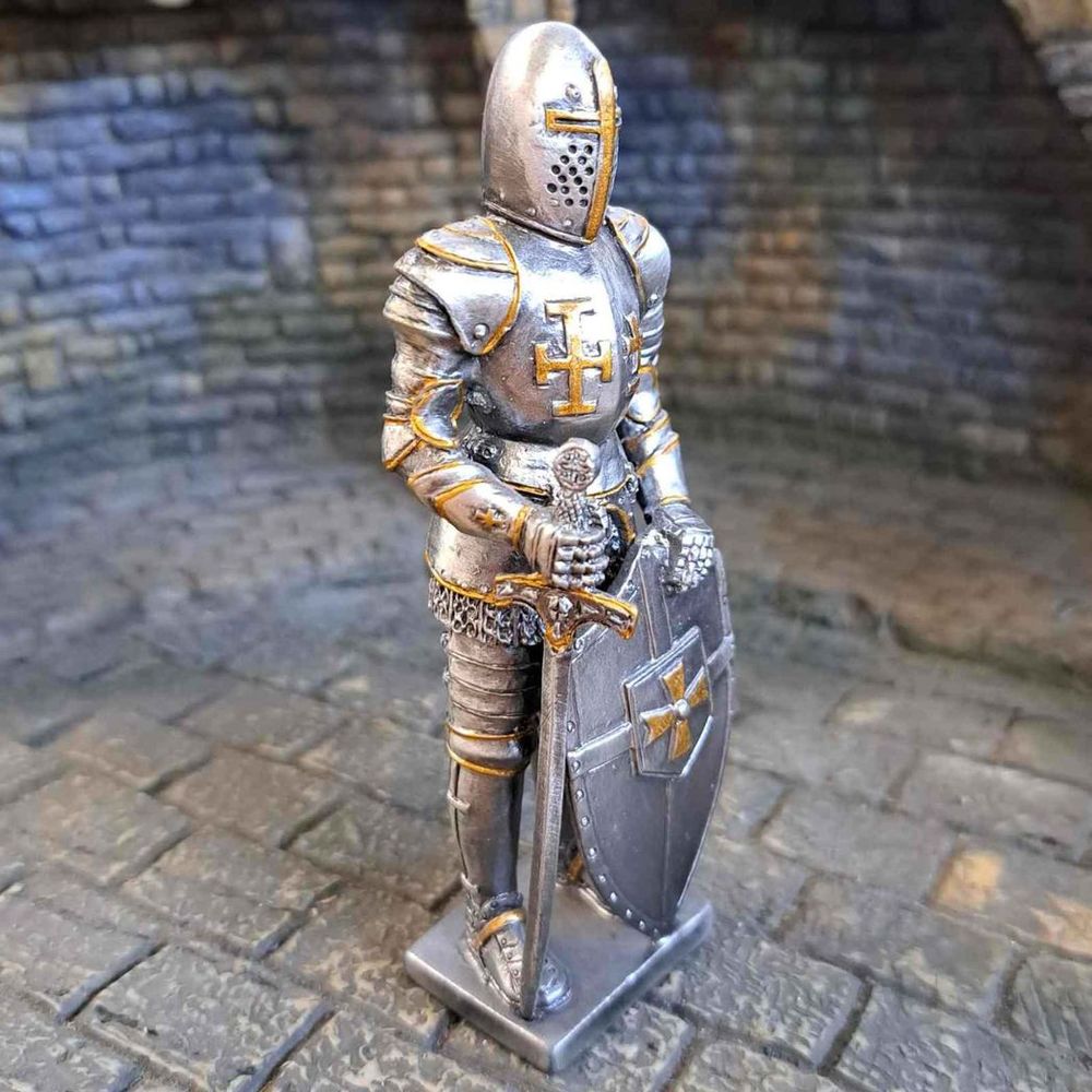 Knight With Sword (hand-cast statue sculpture) 10.5cm Height