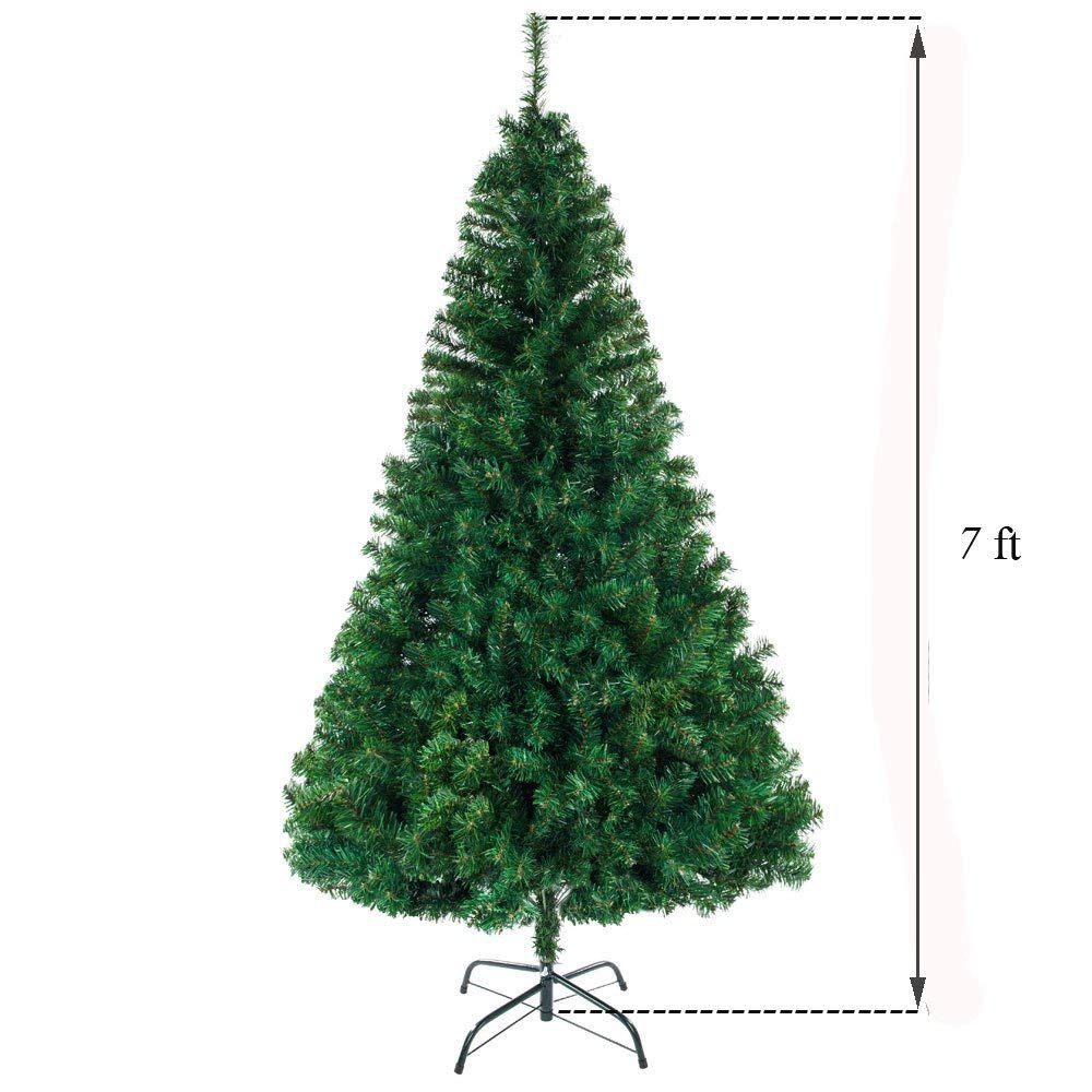 7ft 1100 Branch Christmas Tree | Artificial PVC | Metal Base | Green