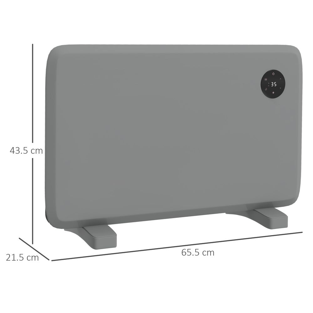 1200W Electric Convector Heater, Quiet Space Heater with LED Display, Grey