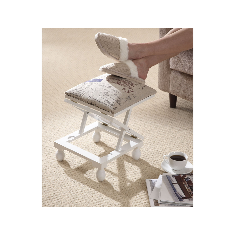 Premium White Footstool - 3 Positions