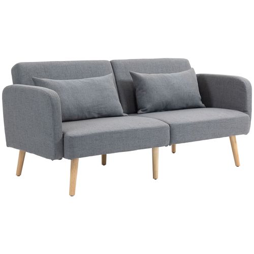 HOMCOM Convertible Sofa Bed Settee with Cushions, Adjustable Backrest