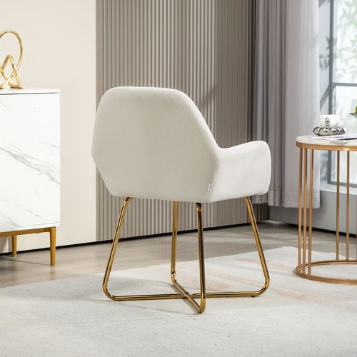 HOMCOM Modern Accent Chair Velvet-Touch Upholstered Armchair