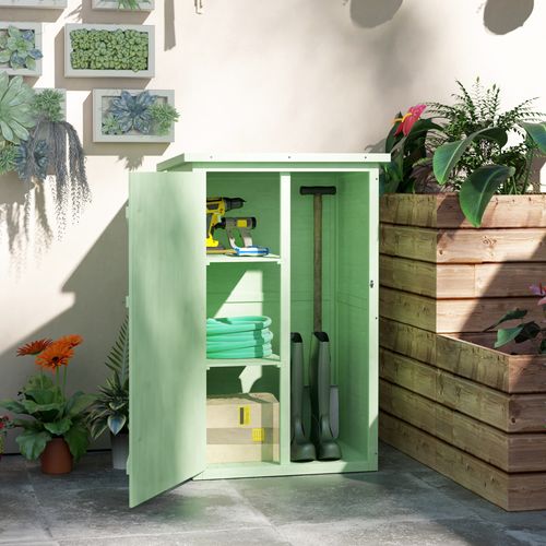 Outsunny Garden Shed Outdoor Tool Storage w/ 2 Shelves 75 x 56 x115cm Green