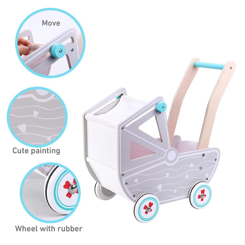 Deluxe SOKA Doll Pram - High-Quality Wooden Toy