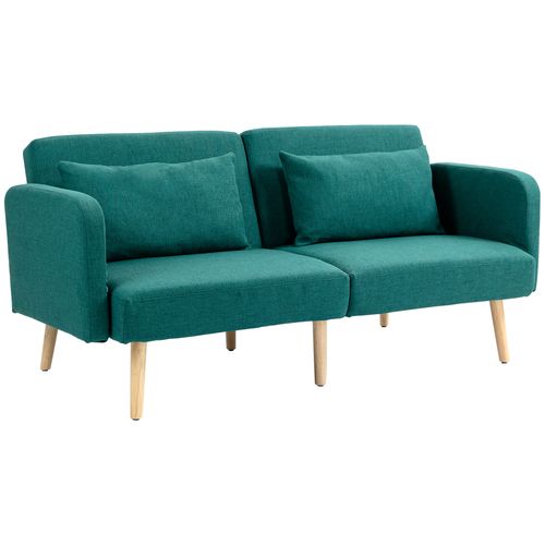 HOMCOM Convertible Sofa Bed Settee with Cushions, Adjustable Backrest