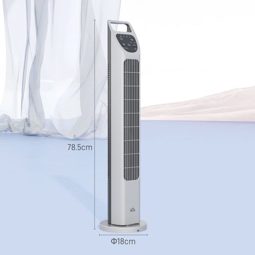 HOMCOM Oscillating Tower Fan Floor Fan with 4H Timer for Home Office White