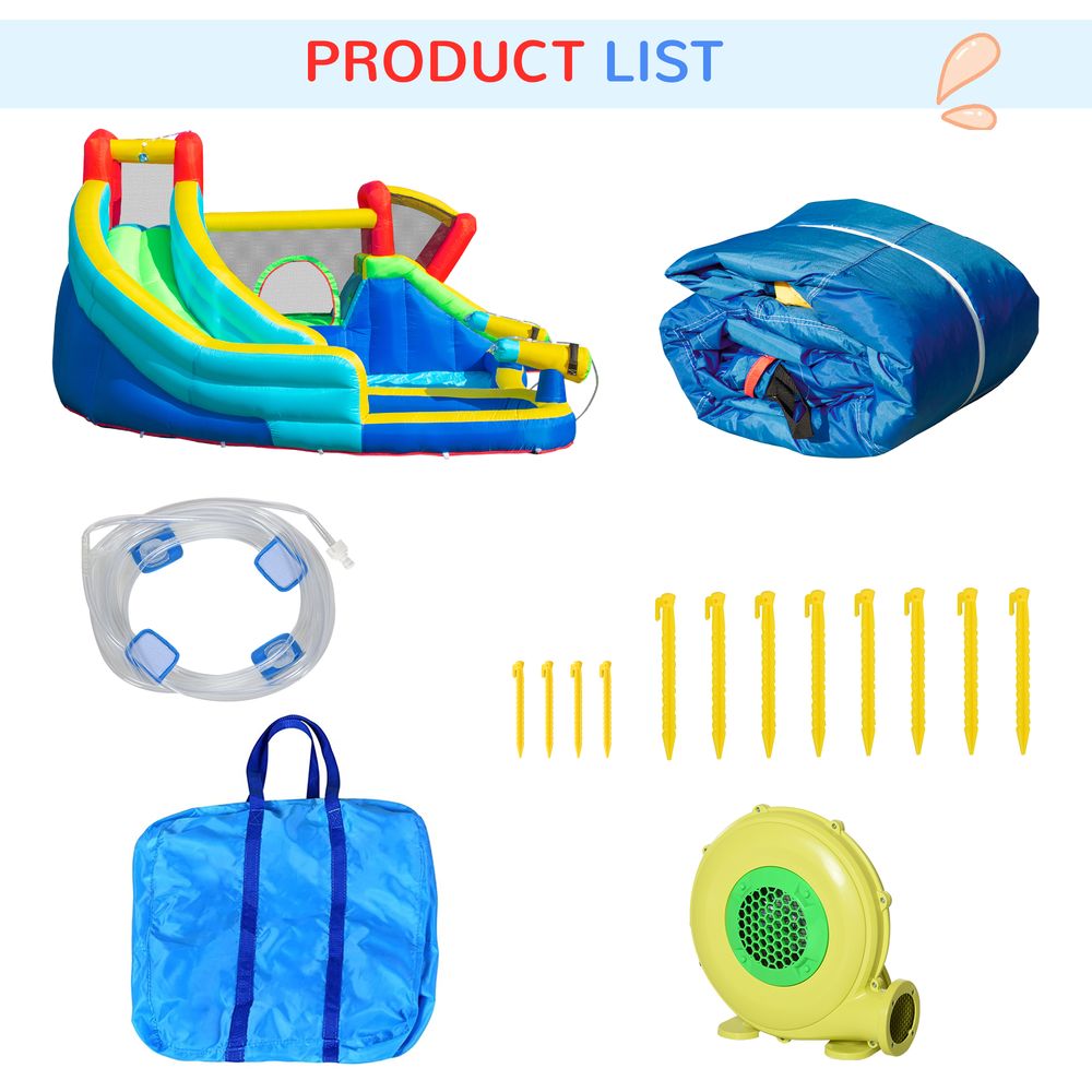 Ultimate 5-in-1 Kids Bouncy Castle with Slide Pool - High-Quality Inflatable House