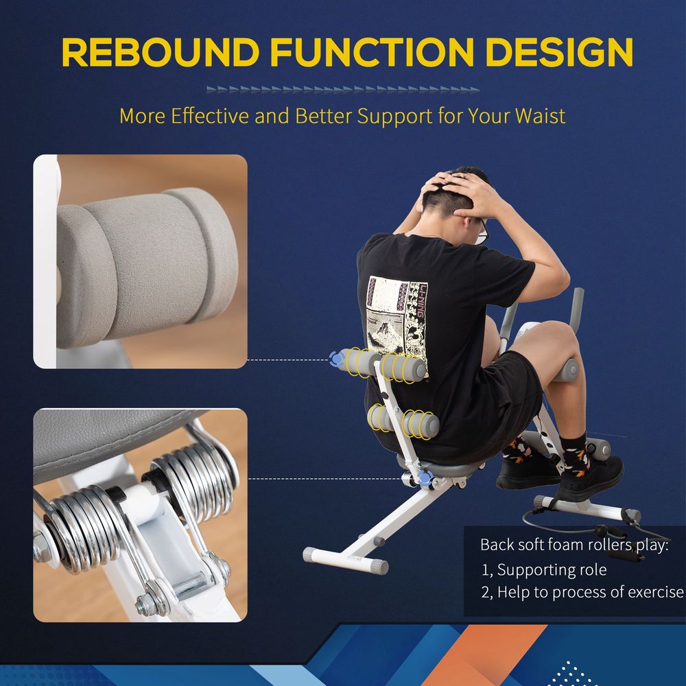 Ultimate Abdominal Trainer: Foldable, Adjustable Steel Frame. Exercise. HOMCOM
