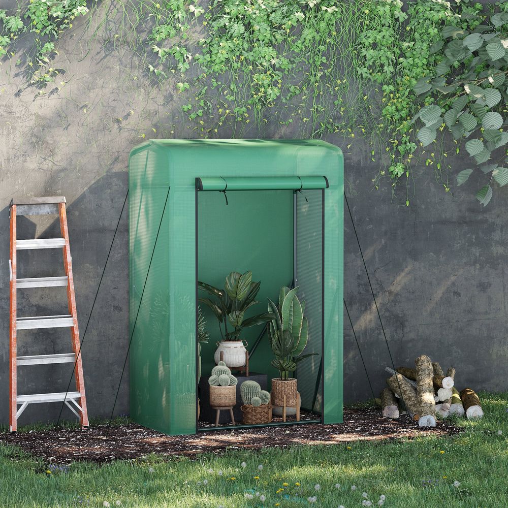 Portable PVC Grid Greenhouse - Protect Your Plants, Flowers & Produce from Wind & Rain - Compact & Durable Steel Frame - Easy Access Door