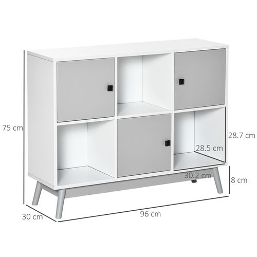 HOMCOM Bookcase, Display Cabinet with 6 Storage Cubes for Living Room