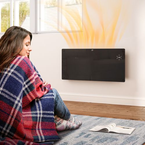 HOMCOM 1500W Electric Space Heater Radiator Wifi Smart App 24Hr 7 Day Timer