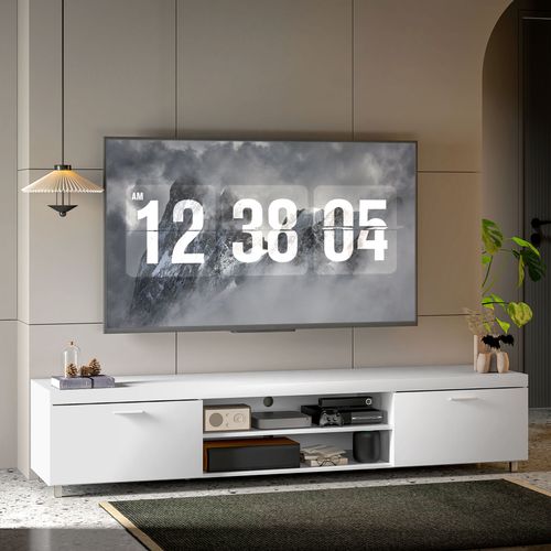 HOMCOM Modern Unit for TV w/ Cabinet Shelf for Living Room
