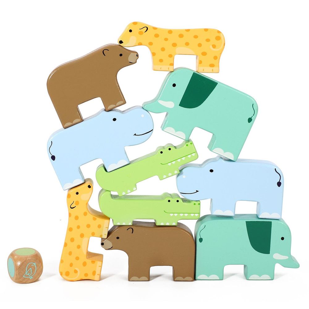 SOKA Wild Animal Stacking - High Quality Montessori Toy for Imaginative Learning - Certified Safe