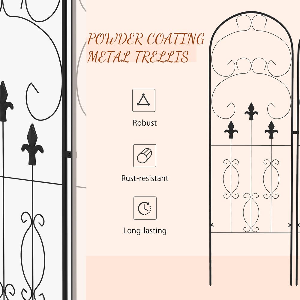 Premium Metal Trellis (Set of 2): Perfect for Climbing Plants, Elegant Scroll Design, Durable & Stylish