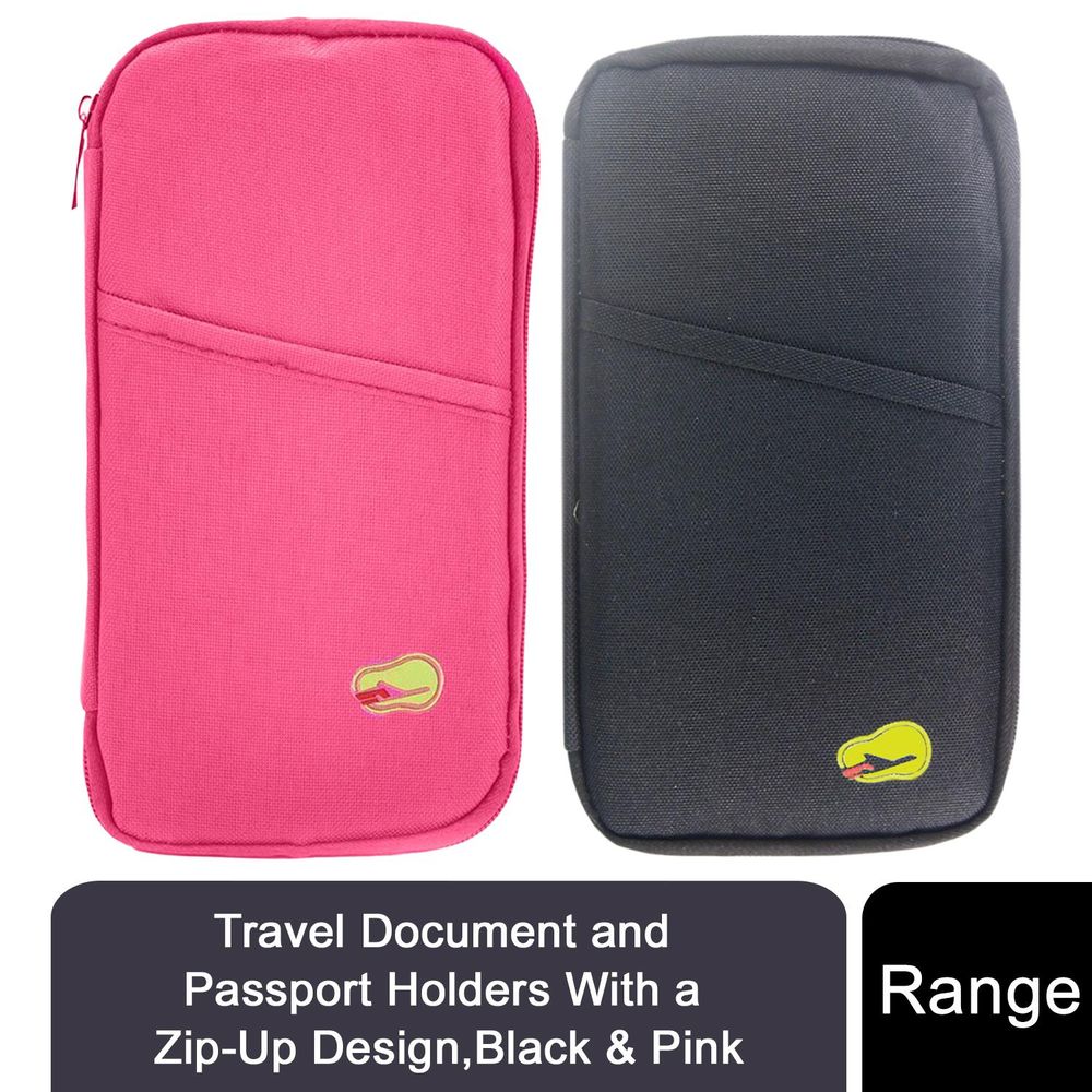 Secure and Stylish Zip-Up Travel Document and Passport Holders, Choose Your Colour