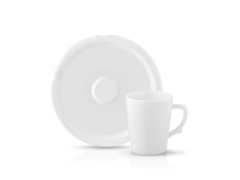 Eser-i Istanbul Coffee Cup and Saucer - White - 90 cc