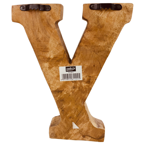 Hand Carved Wooden Embossed Letter Y