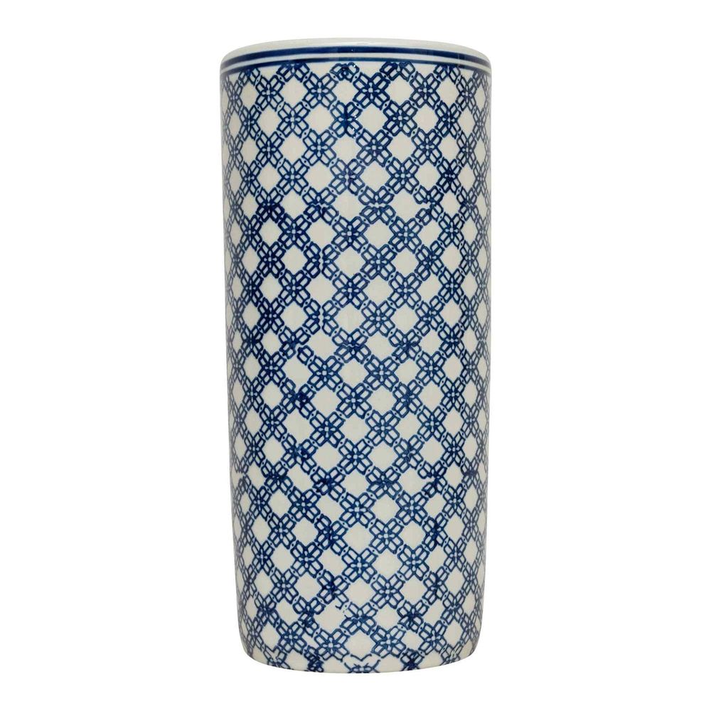 High-Quality Daisy Chain Blue & White Floral Umbrella Stand