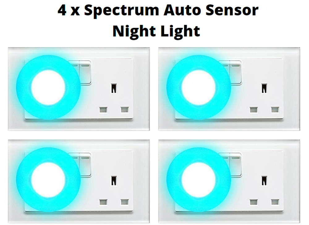 4 x Spectrum Automatic Sensor LED Night Light - Blue