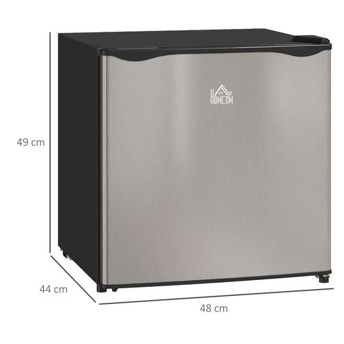 HOMCOM 46L Counter Top Fridge with Chiller Box Mini Fridge for Bedrooms Silver