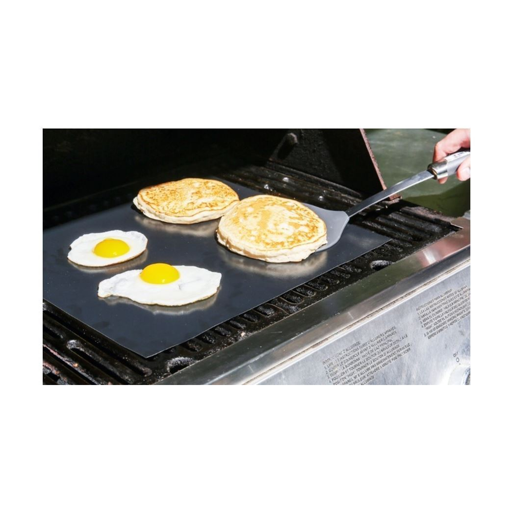 Vinsani Non-Stick BBQ Grill Mat (40 x 33 cm) – Universal Barbeque Baking Oven Liners Reusable and Dishwasher Safe Indoor Outdoor BBQ Cooking Mats for Charcoal Electric Gas Grill Kitchen Ovens – Black