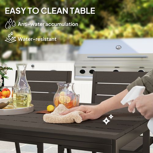 Outsunny 7 Piece Garden Furniture Set with Table and 6 Stackable Chairs