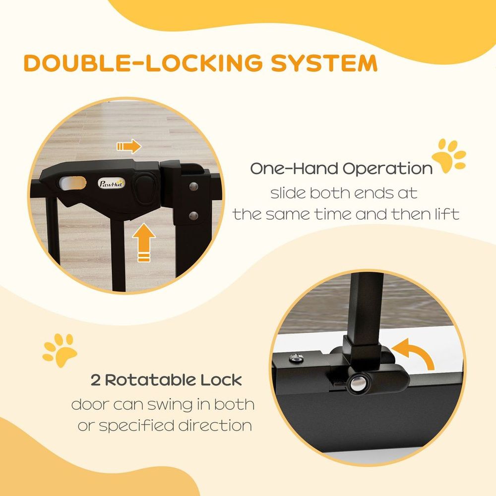 PawHut Adjustable Safety Gate - Keep Pets Safe, Easy Assembly, Black